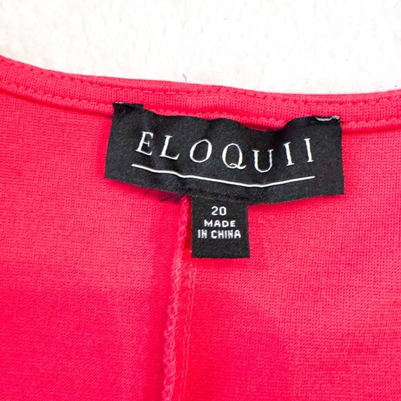 Eloquii Peplum Wrap Top Fuschia Pink Flutter Sleeves Women's Plus Size 20 - Picture 7 of 12